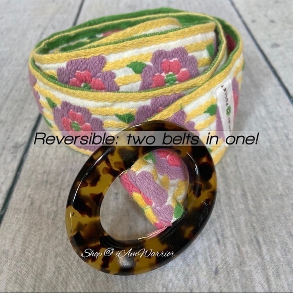 Reversible embroidered floral adjustable belt *shop@iamwarrior main image 4